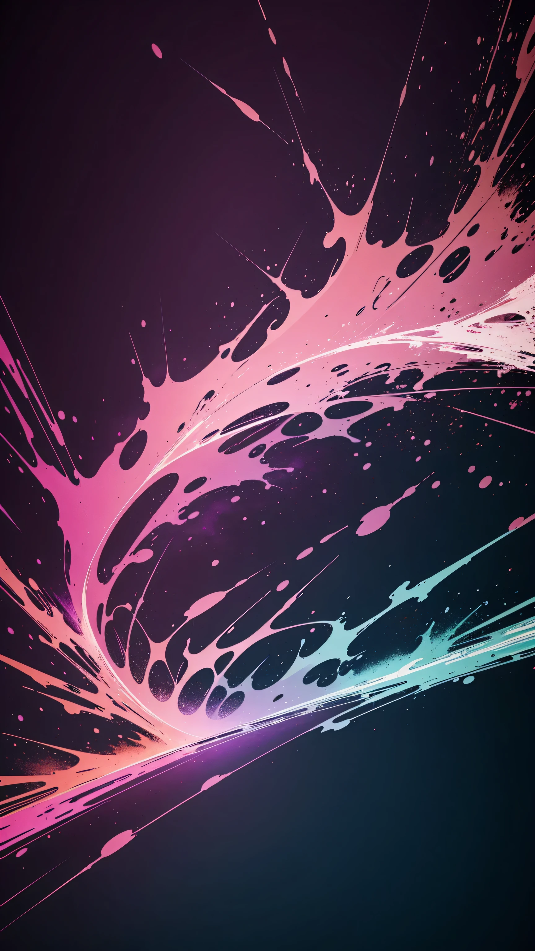 (masterpiece, Highest quality, Very detailed, 8k wallpaper), Abstract color splashes, Pink and purple vibrant, sharp