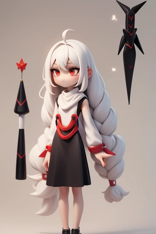 Primary school students young small height: 130cm Standing picture Simple design The dress is a one-piece camisole Sleeveless No sleeve Long Hair Long black hair Hair is black Red eyes Shoulder-baring ahoge Kokeshi