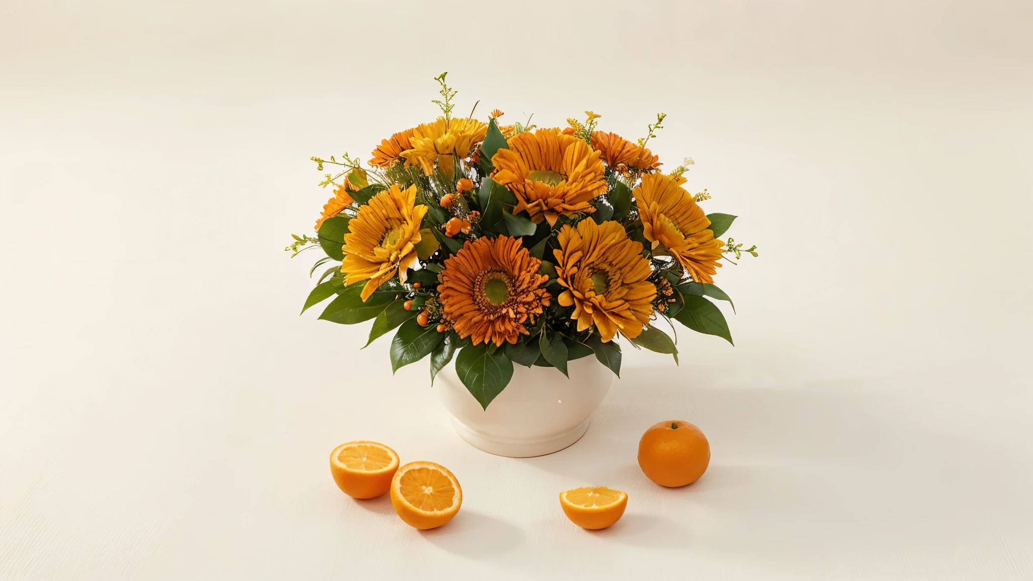 Oranges Flower on white Background