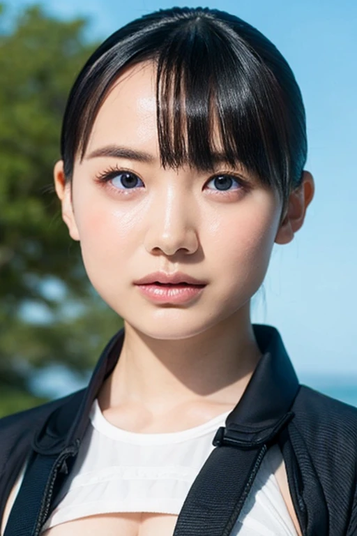 masterpiece, Highest quality, Unreal Engine, Super Resolution, Very detailed, Complex, colorful, Clear images, Sharp focus, Digital Blending,
One beautiful woman, One Japan actress, ashidamana, Perfect Eyes, Perfect Face, Ultra detailed hair, Ultra detailed face, Very detailed lips,Vivid expression, Healthy Body, Detailed sweat glands of beautiful and cute real Asian mix, Smooth skin texture, Carefully drawn,
(humidity:1.2), Beautiful Eyes, (Attractive face:1.2), (Beautiful Skin), (Big Breasts), (Super glossy wetsuit), Puffy nipples, Tight waist, Sticky with sweat, (Oily skin), oily suit, In a dynamic pose,
Studio Photo, Outdoor, At the Beach, cowboy shot,