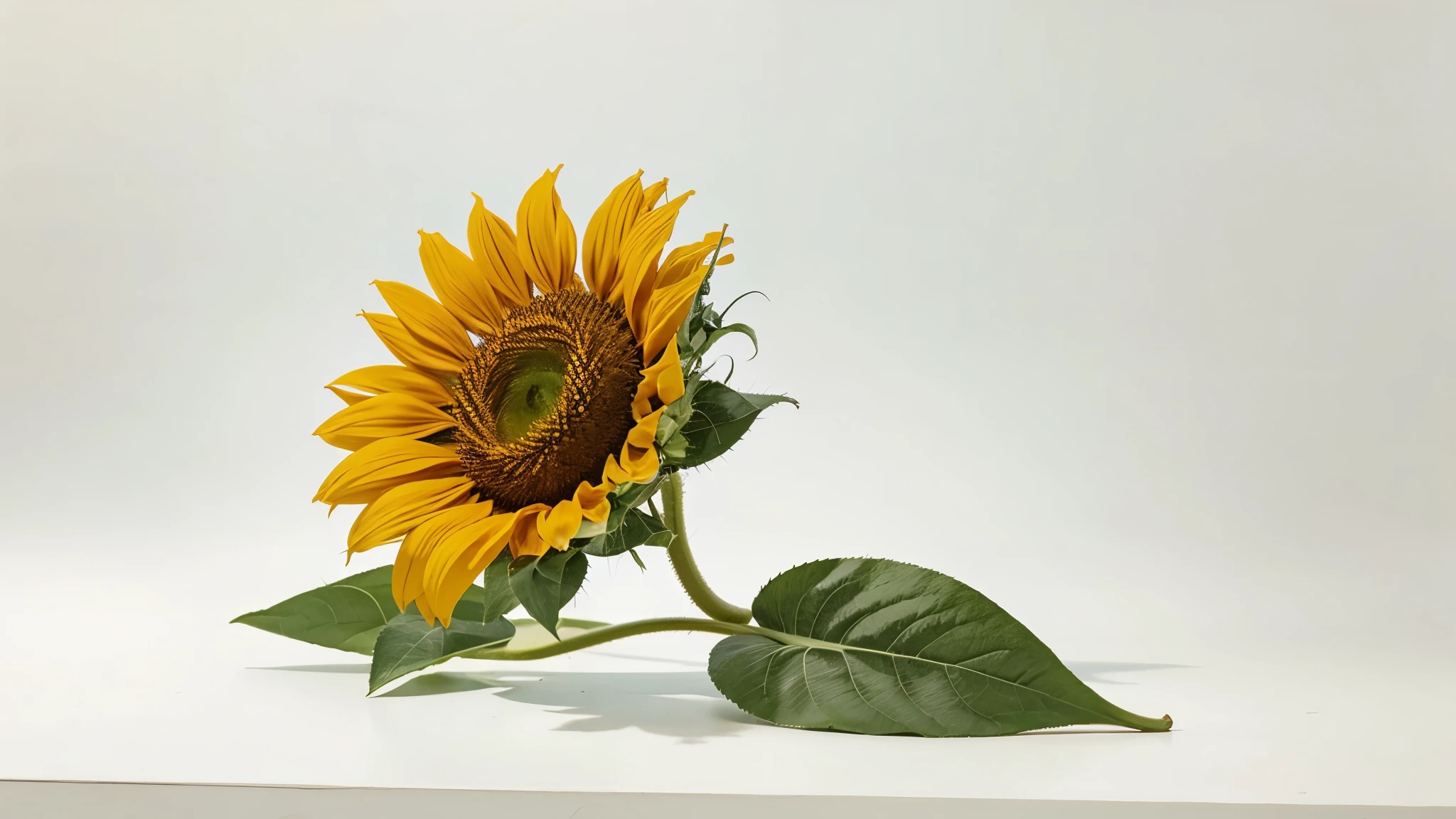 Sunflower on the white background.