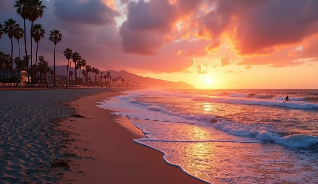 West Coast,Palm palm,coastline,Santa Monica,sunset