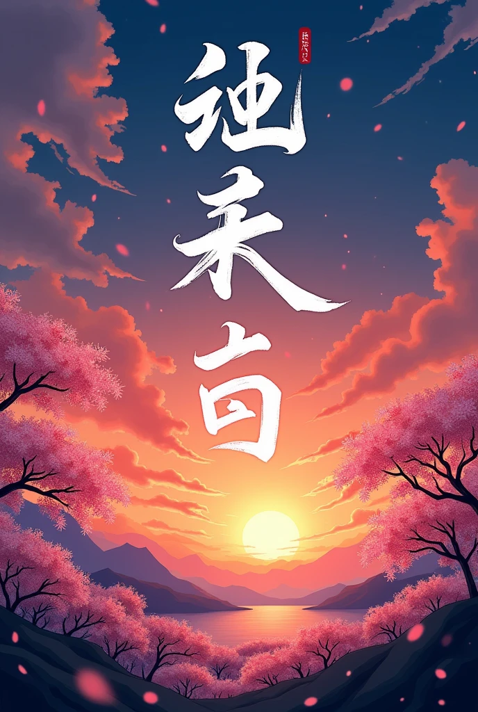 On the background of the sunset"Hello"Please enter the characters written here.,Japanesetext,text,Japanese