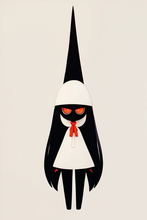 Primary school students young small height: 130cm Standing picture Simple design The dress is a one-piece camisole Sleeveless No sleeve Long Hair Long black hair Hair is black Red eyes Shoulder-baring ahoge Kokeshi