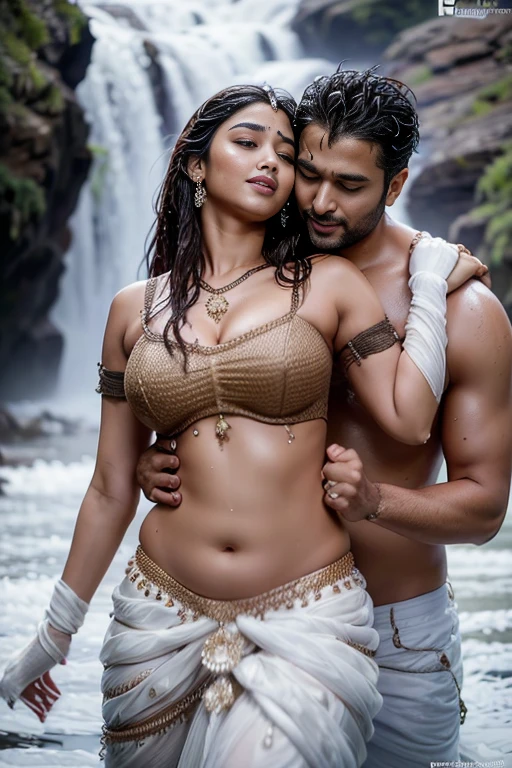 HD wallpaper 32k cinematic shoot of a Beautiful cute wet Pooja Hegde, with thick thighs and a curvy chubby waist, wearing a beautiful Indian dress, ((lowwaist)), ((hugged by a man)), ((hug)), ((wet girl)), ((sweaty girl)), , ((hugged a man)), ((hug))