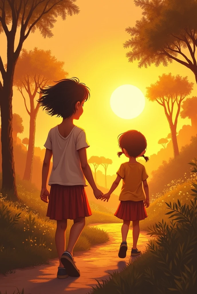On a golden sunset, officer, a young girl with short hair, decided to leave her home in search of freedom. on their way, He met Maya, a brave girl who escaped the gloomy orphanage. together, they embarked on an exciting adventure filled with challenges and discoveries. Amidst laughter and tears, they forged an unbreakable bond that gave them strength to overcome any obstacle. With courage as his guide, officer y Maya se embarcaron en un viaje en el que aprendieron el verdadero significado de la amistad y la importancia de seguir adelante sin mirar atrás,