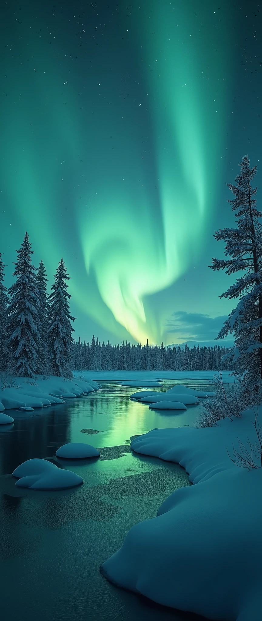 (masterpiece:1.2,Highest quality,Ultra-high resolution,Super detailed,Realistic,RAW Photos),8k,wallpaper,Aurora,Finland,Rovaniemi,(Diffuse reflection of light:2.0)