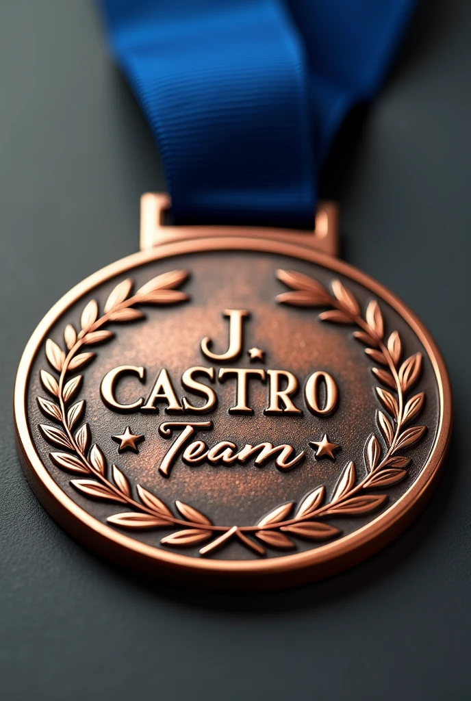 To create a bronze medal written "consultoria J.Castro team"