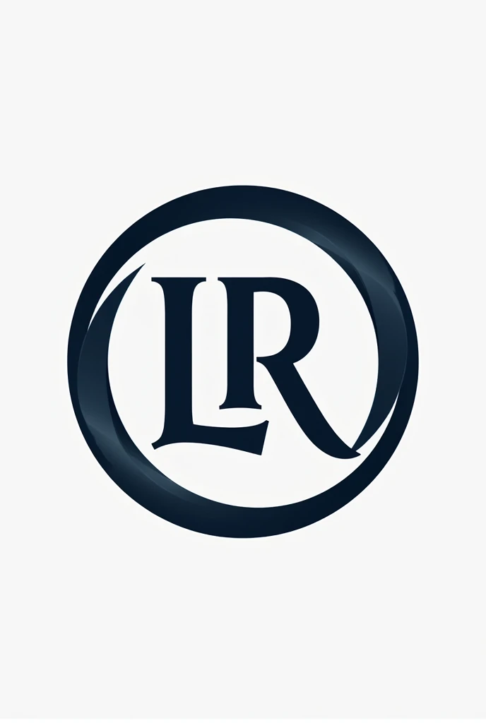 Logo , LR name together, black and navy blue color , circular