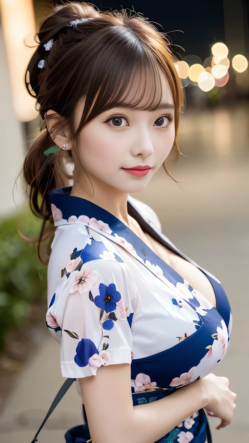 (Beautiful mature adult woman),(Flower Hair Ornaments,Floral braided top knot,Twisted Side Part Ponytail,Floral knit headband,Half Up、Floral braided space buns,Voluminous fishtail braid,Twisted pan,),(The bangs are see-through),Very delicate and beautiful hair,(((Accentuate your breasts:1.3))),(Dynamic Angle),(Dynamic and sexy pose),Laughter、Looking back wearing a floral yukata isolated on white background、At night, Fireworks are launched against the backdrop of the riverbank...、Cute round face,,(Tabletop,Highest quality,Ultra-high resolution output images,) ,(8K quality,),(SeaArt 2 Mode.1),(Picture Mode Ultra HD,)