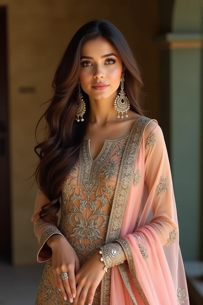 beautiful pakistani girl gorgeous look wearing beautiful dress