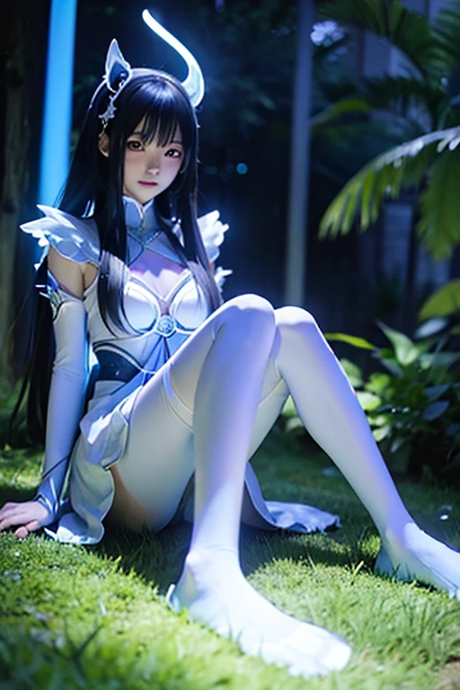 Anime girl wearing glowing clothes sitting on the ground, Glowing Blue, Glowing Details!, Glowing Aesthetics, Shining with Magical Light, White Glowing Veins, Glowing Details, Shimmering with Colorful Lights, Bioluminescent Skin!, with Glowing Blue lights, anime characters; full body art, Glow effect, Luminous veins, Blue light. fantasy, Anime girl with blue glowing aura wearing luminous clothing sitting on the ground, Yuumei&#39;s cyberpunk art, Douban, holography, Glowing Blue, Glowing Details!, Shining with Magical Light, Glowing Aesthetics, White Glowing Veins, Glowing Details, Shimmering with Colorful Lights, Bioluminescent Skin!, with Glowing Blue lights, anime characters; full body art, Glow effect, Luminous veins