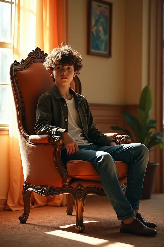 A beautiful chair stend a boy 20 year old name p