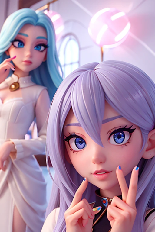 18age、Women、High exposure、Long eyelashes、Beautiful manicure、Flashy makeup、Light Hair、