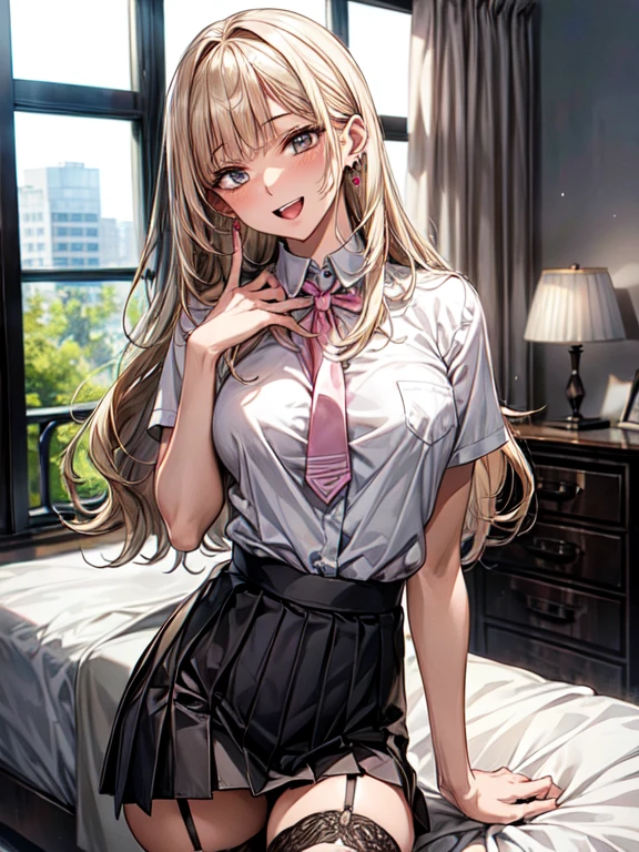 high school girl underwear(Striped pattern) Panty shot Embarrassed