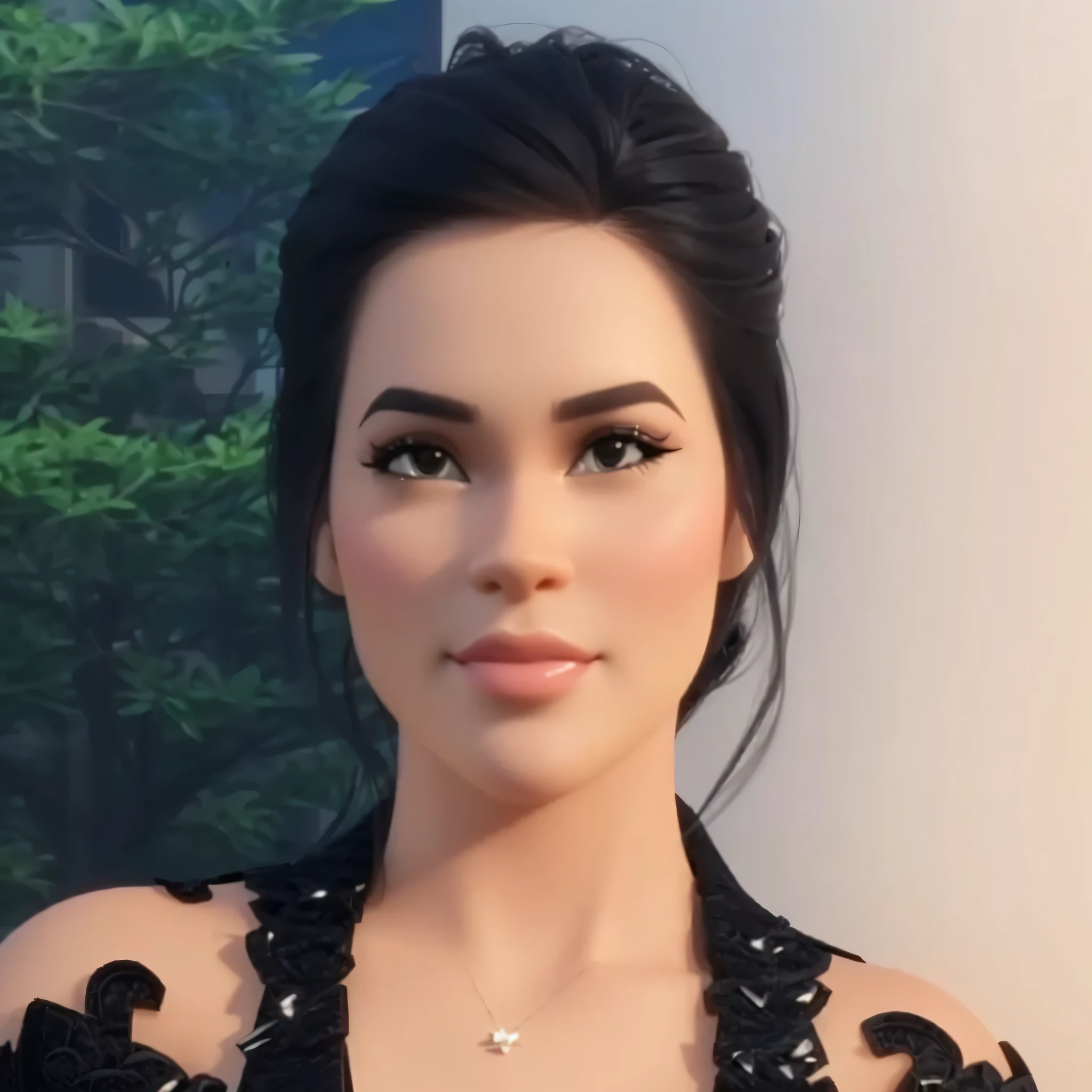 3d cartoon caricature, A woman with tied hair, Elegant, stylish, cute, beautiful hair, 3D render, 3D Cartoon, big head, cartoonish look, high resolution, super detail, soft lighting