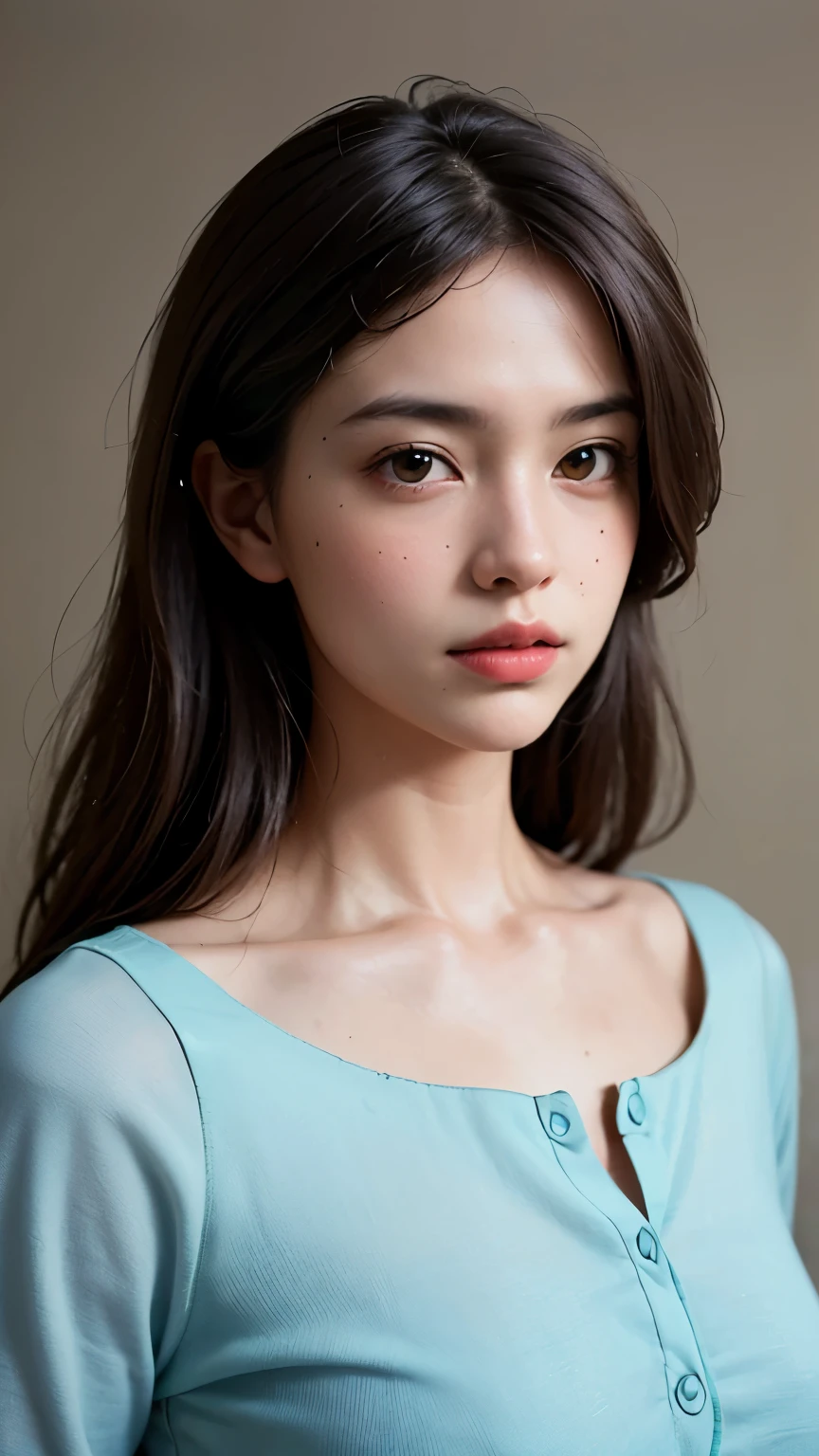 Highest quality, masterpiece, Ultra-high resolution, (Realistic:1.4), RAW Photos, one person&#39;s, Off the shoulder, Deep Shadow, Moderate, short hair, roadside, 20-year-old,Cute Face, Tight shirt,(head shot:1.5)
