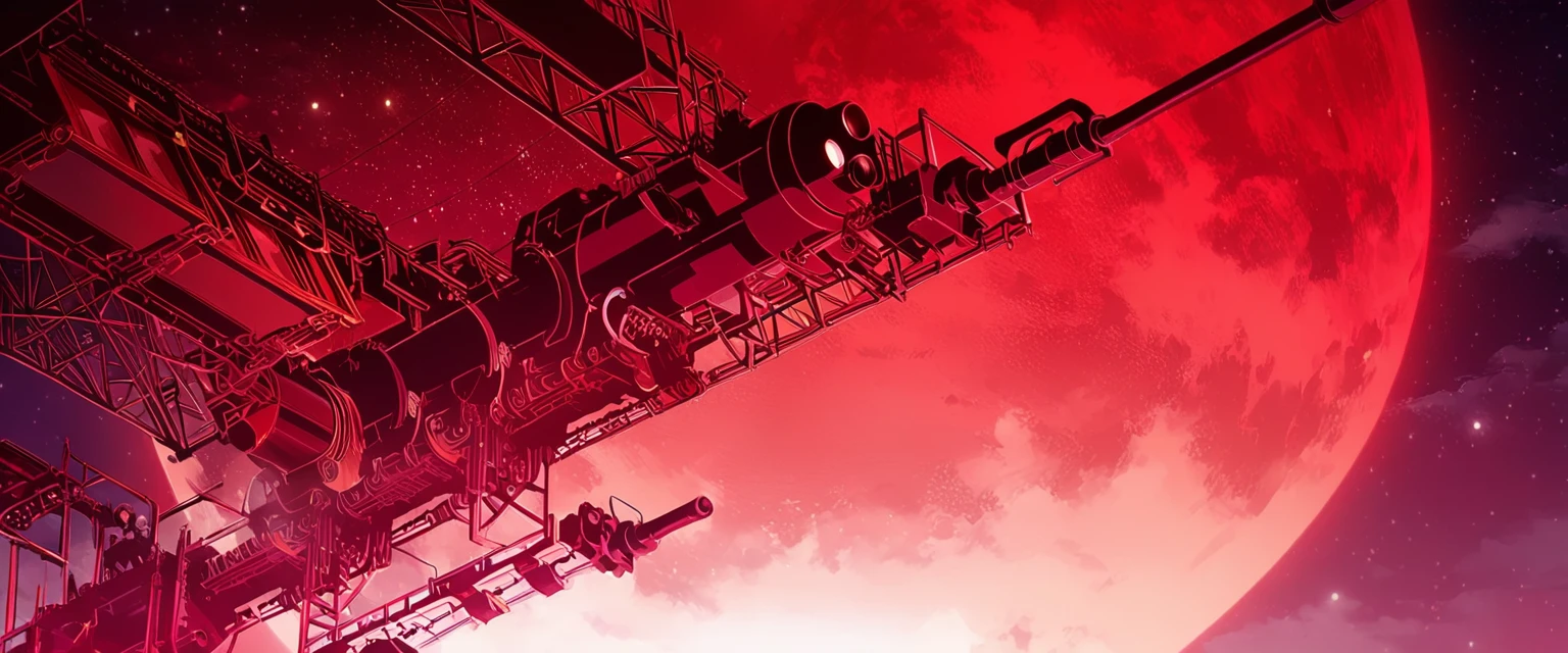 ,ultra-detailed,Shining red moon Sky