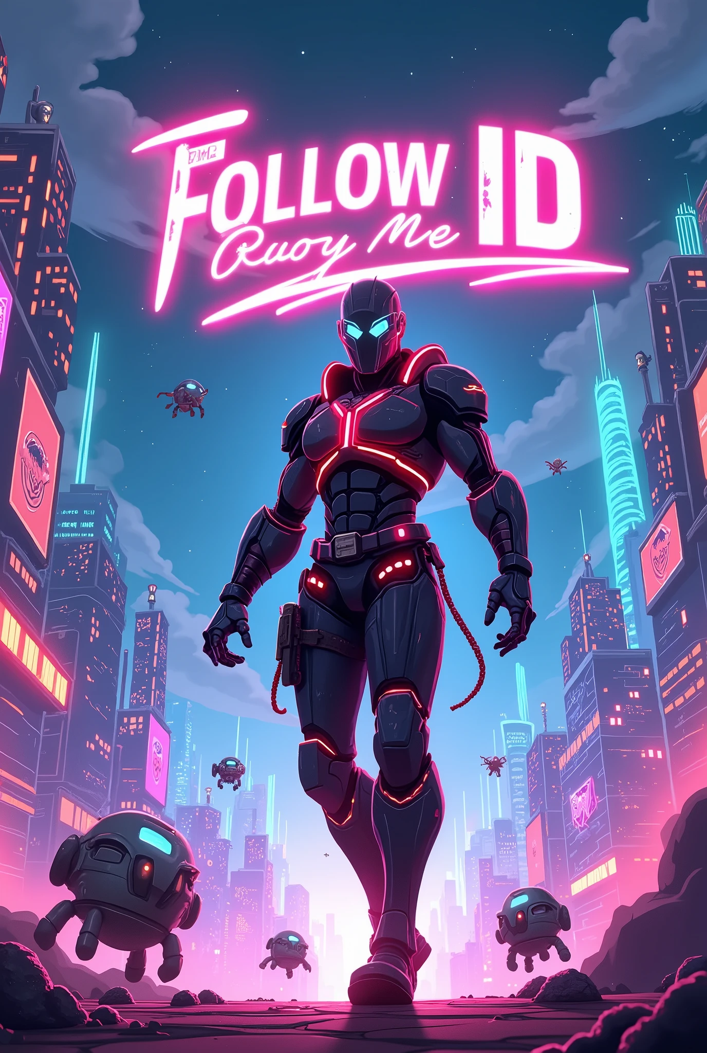 Written follow my id in animaated games wallpaper