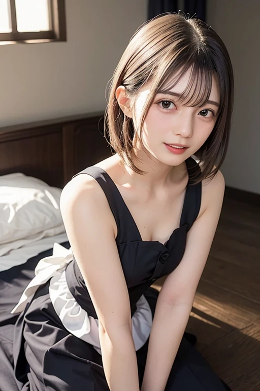 (masterpiece:1.2), Very detailed, Ultra-high resolution, (Realistic, photo Realistic:1.6), High-resolution RAW color photos, Professional photos, Dramatic lighting, 映画のFunctionalなシーン、Sharp focus:1.2, (Very detailed顔と肌の質感, Very beautiful eyes, Glossのある肌, Glowing Skin, Glowing Skin, Shining Face, Gloss, Oily skin, greasy face, Oily skin, greasy face, 強いGloss), Perfect Anatomy, Very detailed背景, 1 female, 25-year-old woman, Japanese women,Height: 168cm, (Short Bob Hair, Straight hair, bangs:1.3, Brown Hair), (Lean:Weight 1.0), (Flat Chest:1.8),(Slender legs:1.4)、(((dim:1.4)),(((Hotel Bedroom))),Completely naked, (((Lying down)))), (((Lying on your back)))), (((Spread your legs))),Thighs、(Erotic), ((Functional)), ((Glowing Skin)),Face asking for a kiss,(((Browsing Caution))),Earrings、(((White liquid leaks from the crotch)))