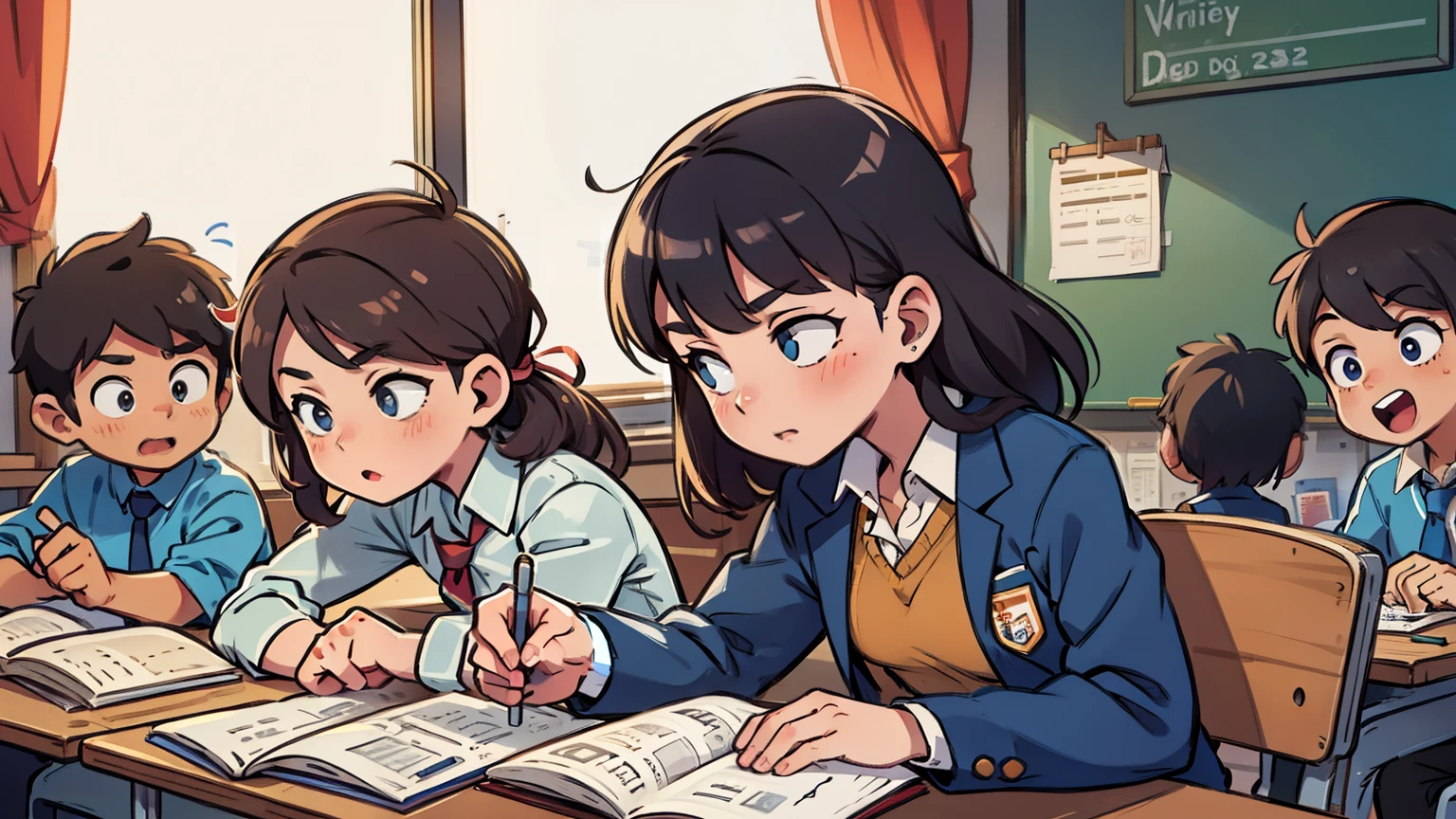 The students are taking the exam.