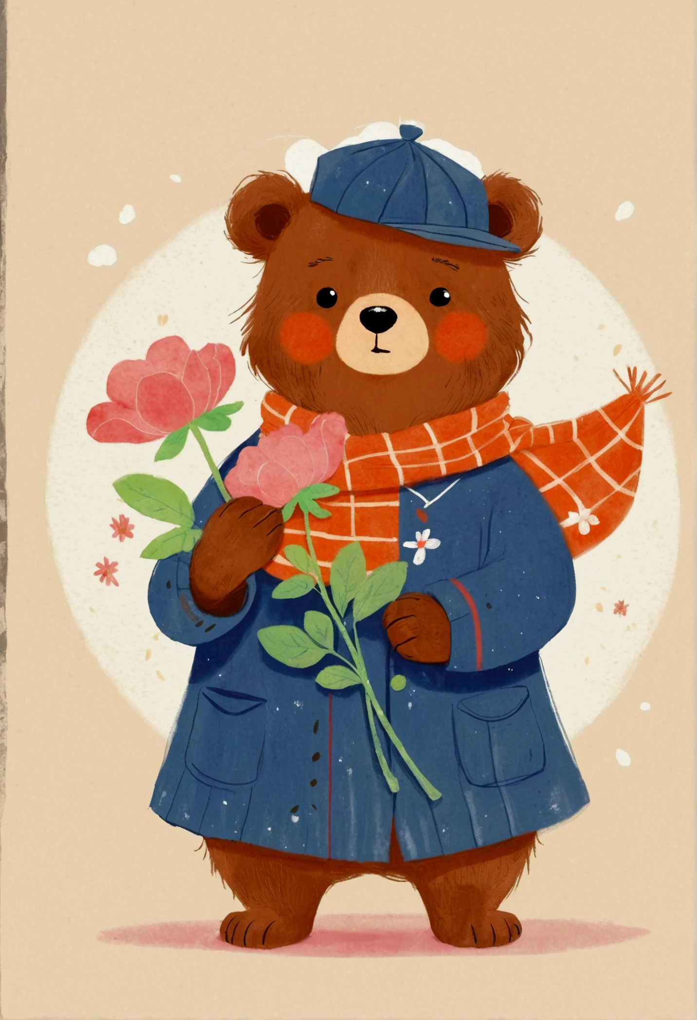 There is a poster,There is a cartoon bear holding a flower on it, Concept art inspired by Jean Hélion, Popular on Pixiv, School of Paris, 2 0 2 4, 2024, 2023, 2 0 2 3, concept art 2022, 2 0 2 2, 2022, 2447