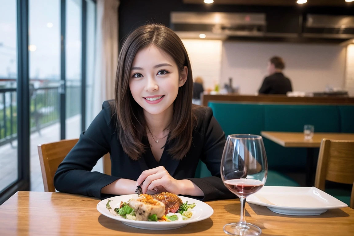 ((Highest quality、8k、masterpiece:1.3))、slimカップル、modelカップル、(Realistic, Intricate details:1.2), full-course dinner、wine 、Amazing view of the sunset sky and clouds、A bright smile、The wonderfulness of smile、Bright image、wineの美しさ, Beautiful Face, blue eyes, The light shines on your face, blush, short hair,Bright Face、 (Age 37), 39 years old, 赤wine 、Appetizers、Italian food、wine bottle、Champagne、スパークリングwine、Two beauties、Brown Hair、Shortcuts、Long sleeve shirt、dress、Beautiful woman 1, (slimな顔), (The body is slim), (Brown Hair), (Shortcuts), cheeks turn a little red,Attractive beauty、restaurant, In a prominent place (From the waist up) Nova Frog Style, actress, model, Upper Body, 白wine, slim, wineグラス, 中央に置かれたwineグラス, smile, (smile: 1.15), Beautiful fine grain, Depth f/2,saturation, High Contrast, Strong light and shadow,Moist Body:1.5、3D texture、Delicate eyes、Brown Hair、The hair is very shiny、