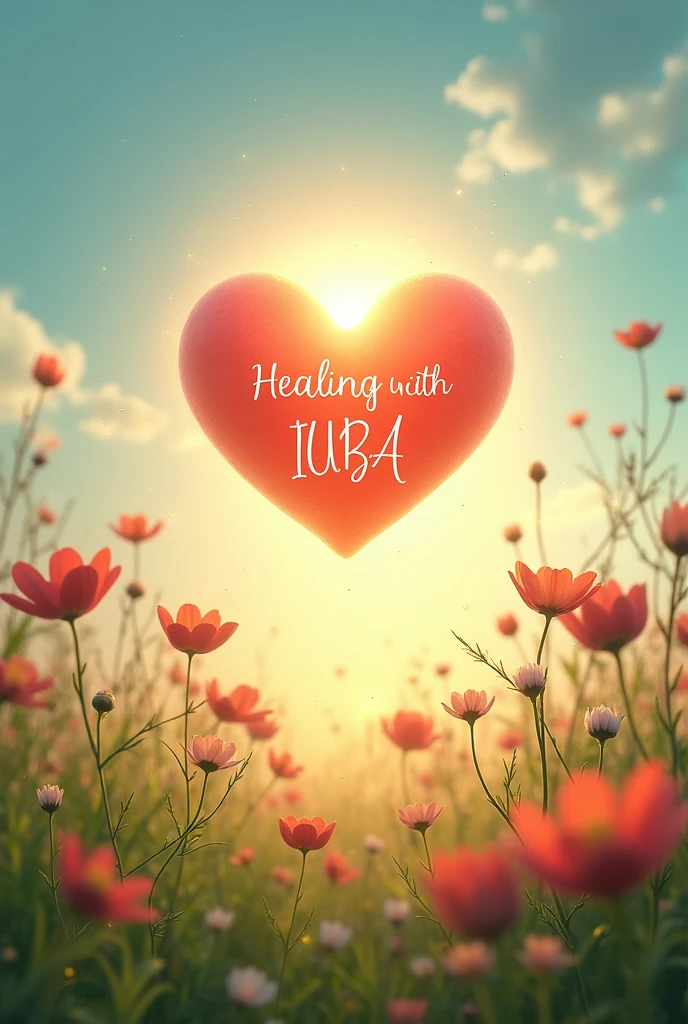 Create a healing themed photo, containing love, with the words "Healing with IUBA"
There is a heart that soars