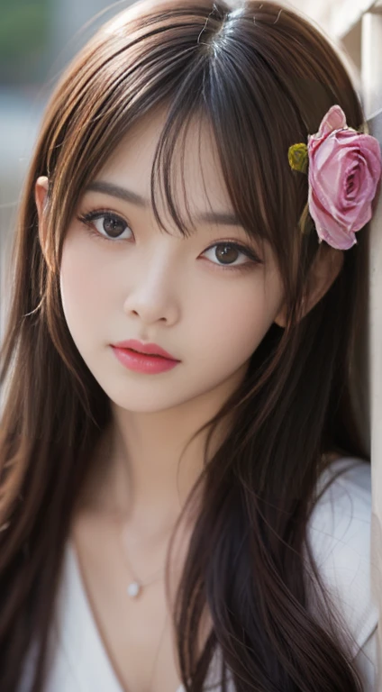 Drawing of a woman with flowers in her hair, Anime drawings by Kunkan, Pixiv, Analytical Arts, beautiful Anime Portrait, Stunning Anime Face Portraits, Anime Girl Portrait, Detailed portrait of an anime girl, Beautiful Anime Girls, Beautiful anime faces, Realistic cute girl drawing, Anime portrait, Anime style portrait, Anime Portrait, Beautiful anime style