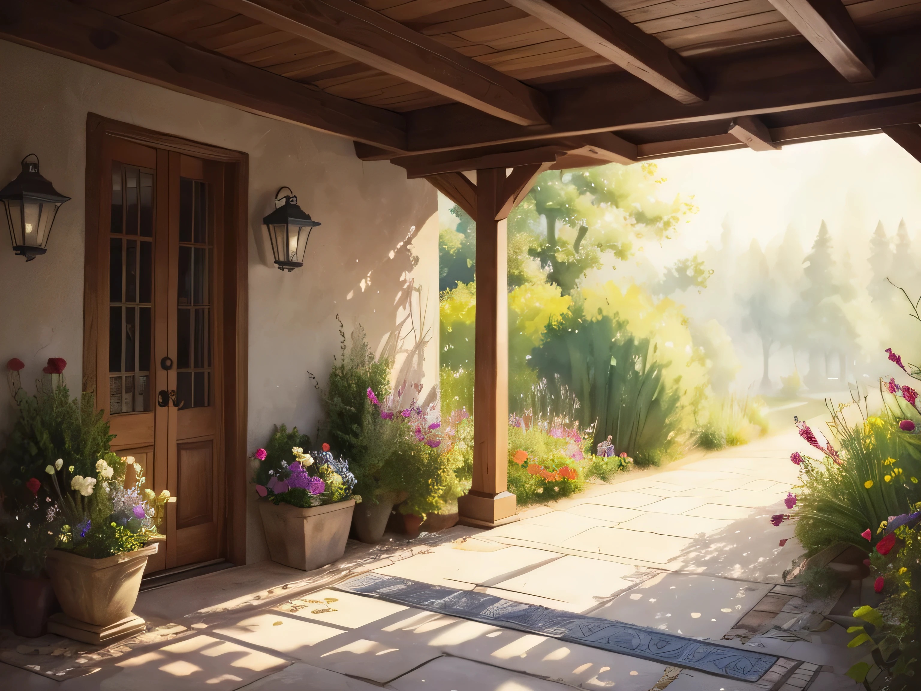Watercolor painting with a gentle atmosphere, background