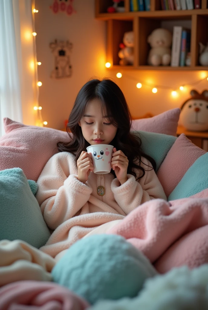 in pajamas