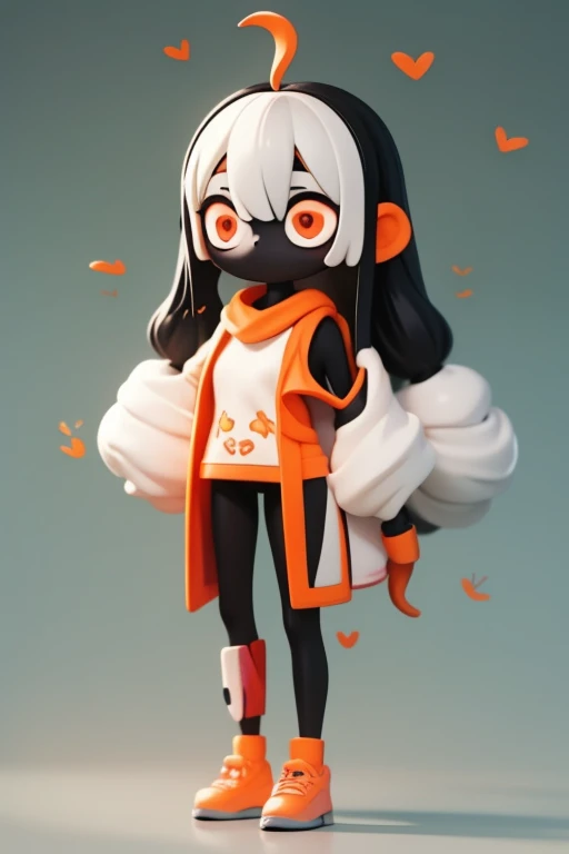 Primary school students young small height: 130cm Standing picture Simple design The dress is a one-piece camisole Sleeveless No sleeve Long Hair Long black hair Hair is black Red eyes Shoulder-baring ahoge Kokeshi
