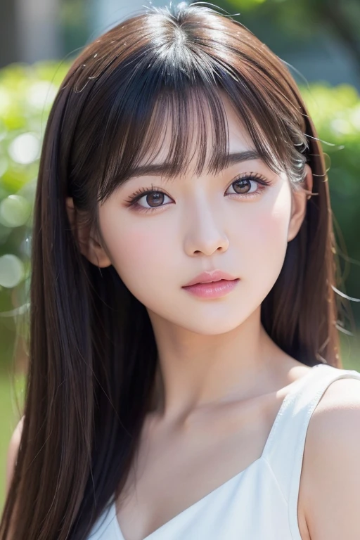 High-quality, ultra-realistic portraits。She has fox-like facial features.、Arched eyebrows for a soft look、Big, sparkling eyes are attractive。The face has a rounded contour、It exudes a gentle atmosphere。The nose is small and well-formed.、The lips are natural in colour and have a moderate thickness.。The skin is transparent、Has a healthy glow。Makeup is natural、She uses thin foundation and subtle lip color.。The lighting is soft and natural.、Accentuating facial features、Does not emphasize shadows。The background is simple and has a blurred gradient.、Focus on the face。