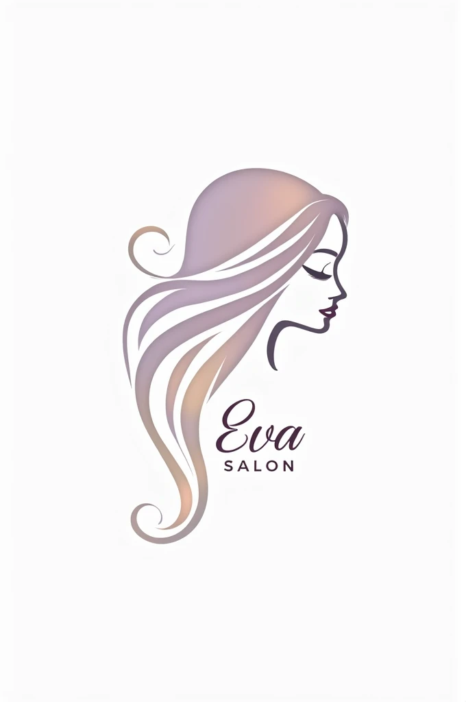 Create a Logo or the face of a beauty salon with the phrase "Eva Salon" Simple, Beautiful colors but elegant