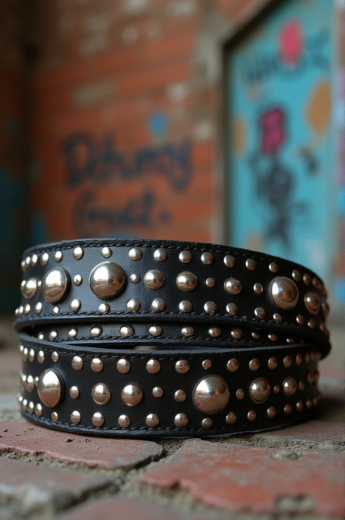 Slaman kan style wide studded belts