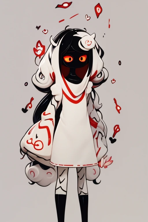 Primary school students young small height: 130cm Standing picture Simple design The dress is a one-piece camisole Sleeveless No sleeve Long Hair Long black hair Hair is black Red eyes Shoulder-baring ahoge Kokeshi