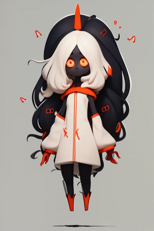 Primary school students young small height: 130cm Standing picture Simple design The dress is a one-piece camisole Sleeveless No sleeve Long Hair Long black hair Hair is black Red eyes Shoulder-baring ahoge Kokeshi