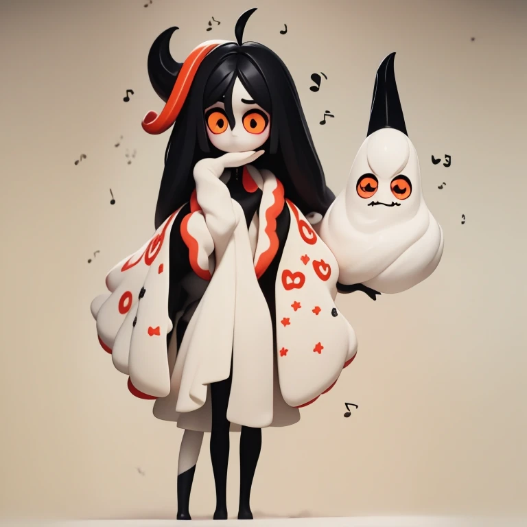 Primary school students young small height: 130cm Standing picture Simple design The dress is a one-piece camisole Sleeveless No sleeve Long Hair Long black hair Hair is black Red eyes Shoulder-baring ahoge Kokeshi
