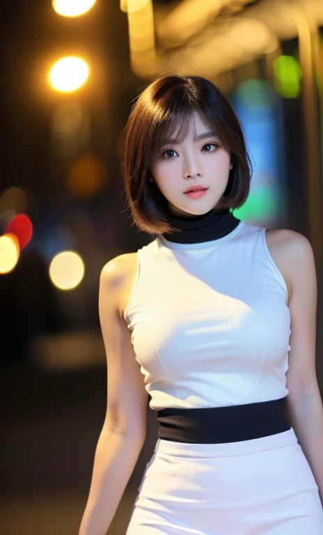  ultra hot gorgeous indoasia girl , 24 years old, beautiful colour, Perfect skin ,3 bust size , instagram model, onlyfans actress , (Realistic, A high resolution), waist up pose , upper knees pose , 1 cute sexy girl , (bob cut short white hair), tight mini transparant bluish sexy party dress, large expressive eyes, happy, (8K, raw photo, Best quality, Masterpiece:1.2), (Realistic, photo-Realistic:1.37),(sharp focus:1.2) , High detail, she's enjoying night life in modern night club at Tokyo