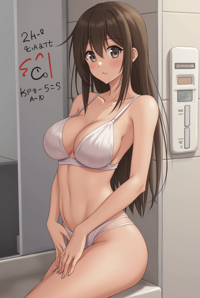 japanese lady, , breast squeeze:1.3,math,