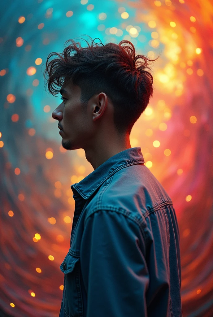 (((top quality, 8k, masterpiece))), **A male person with 15mm hair surrounded by AI-generated art. - TAKEN FROM BEHIND --q 2 --s 155 --v 6.1 --style raw --ar 7:3** - (relaxed)