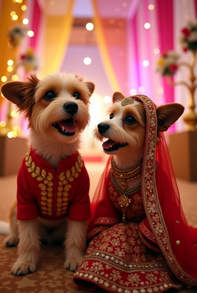 ,dog and bitch indian wedding dress
With reception