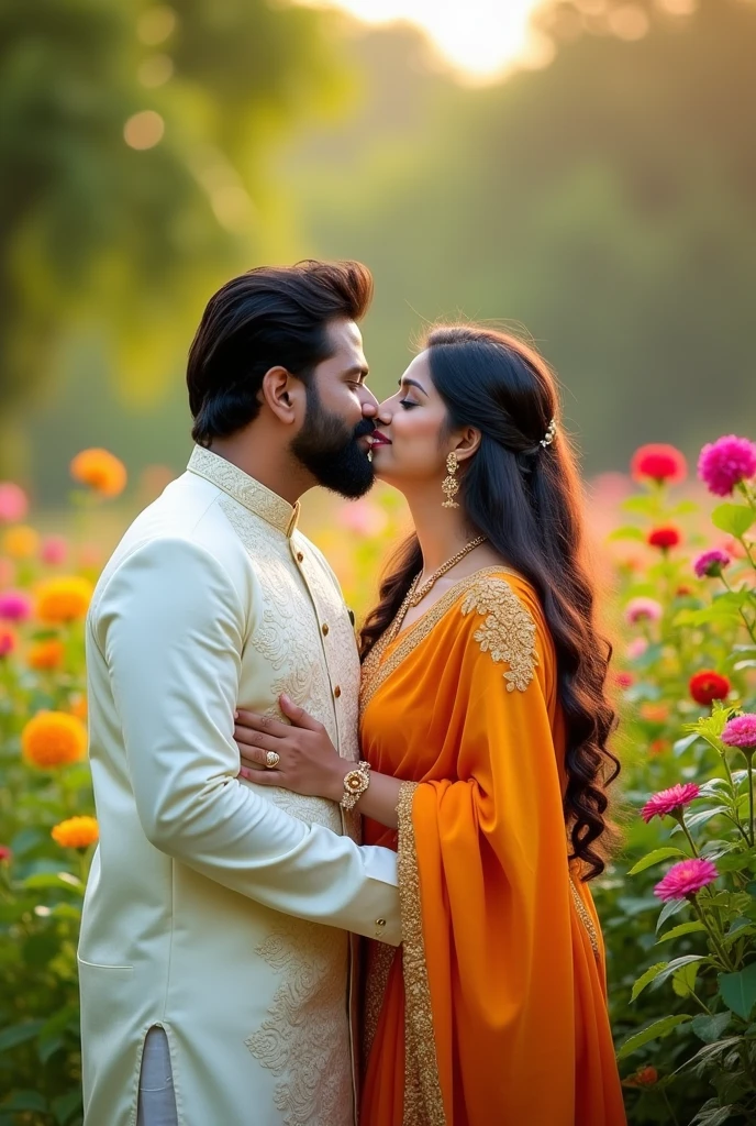 Bangladeshi man and women kissing