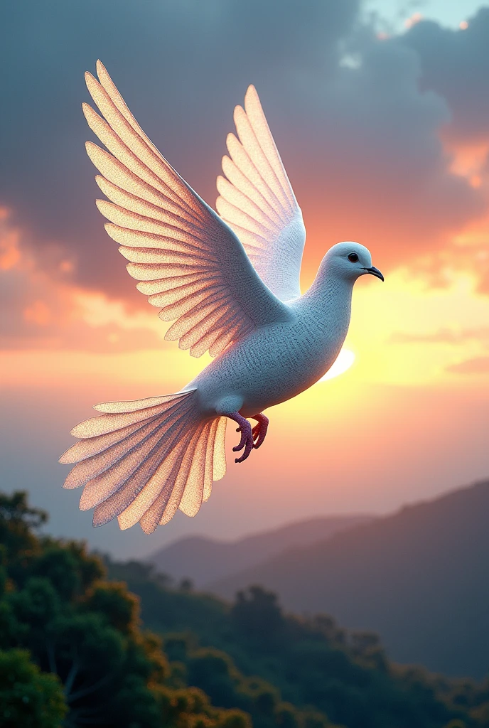 Word Wikang Filipino that form in a dove bird form