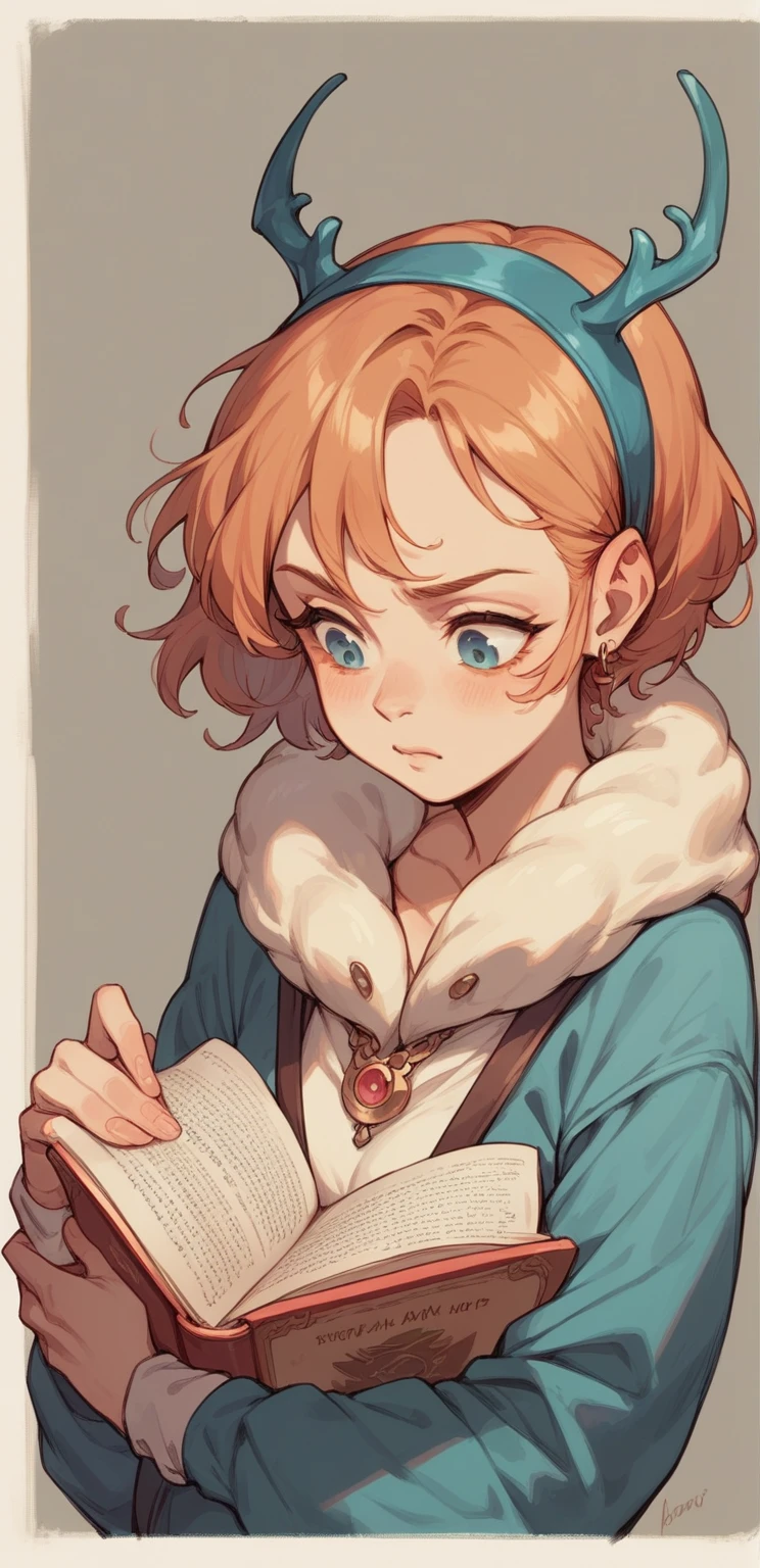 a girl reading in a dreamy world blue color