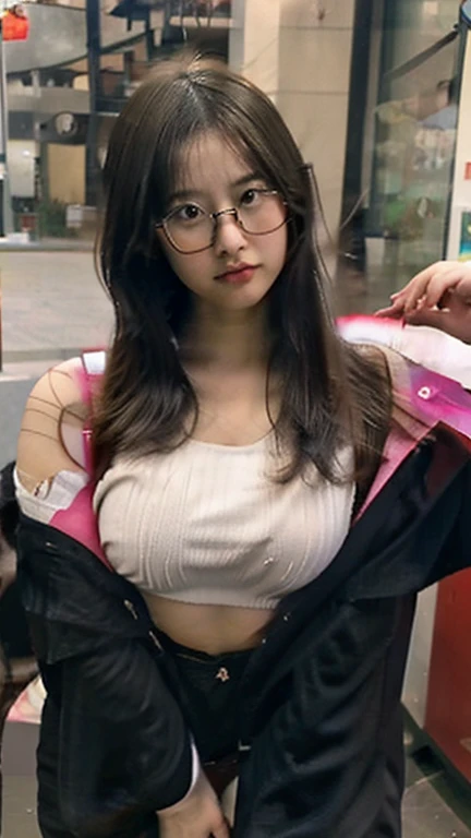 1girl, Asian, Japanese, wearing glasses, cute, beautiful, young, , curvy, sexy, skimpy outfit, lewd pose, lewd, pornographic, great quality, good anatomy, perfect, masterpiece, good graphics, laying down