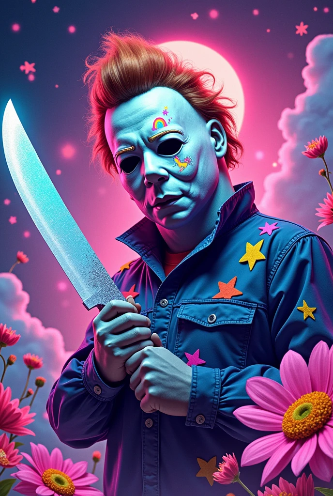 Michael myers but VERY lisa frank style