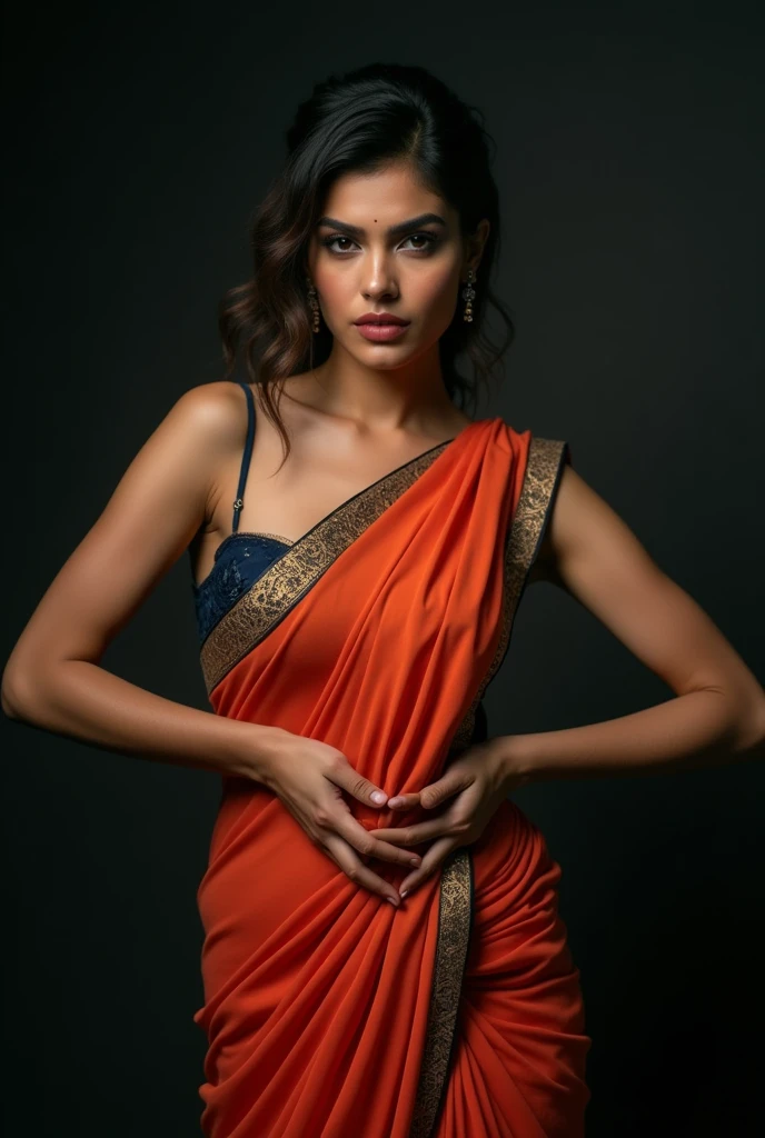 Kriti sanon in saree, graphite backround, no sunlight, no shining, showing hips, hot pose, no lose hair, pinned hair, noises, raw photo, bra, photoshoot