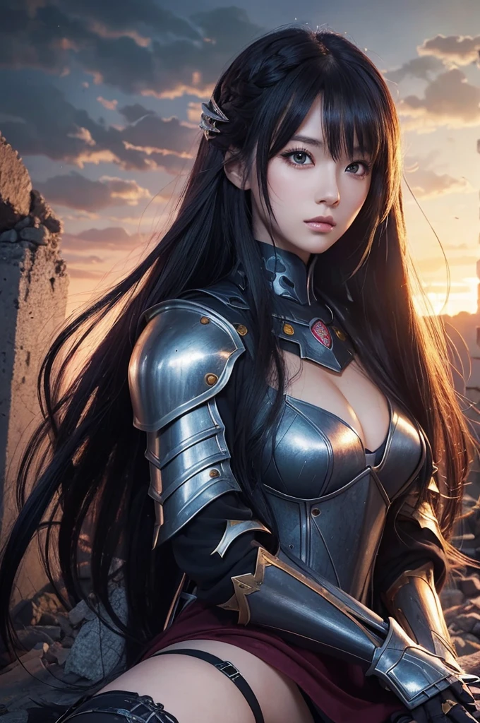 Anime Long Hair, From the Ark of the Night, The finer details. (One person:1.5+woman_character:0.8+sit:1.2+rubble+Arc Knight, Girls&#39; Frontline: 1.2, Very detailed), (Arc Knight: 1.2, Girls&#39; Frontline: 1.2, woman的な美学), Style Shadow Universe, universeの光景 (universe), Girl Front. （Art Station:0.8+Pixiv:1.2+Guweiz on Art Station）in
