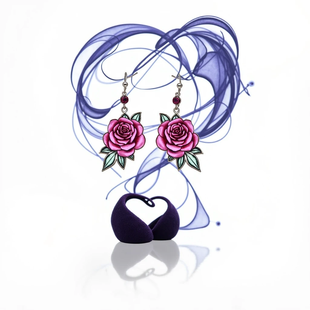 Red pin earrings